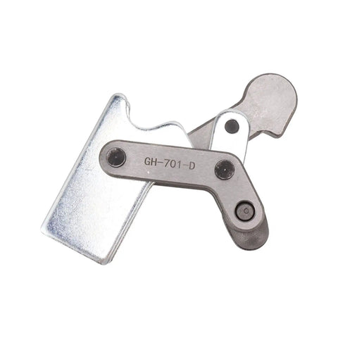 Beefy Heavy Duty Bench Clamp With Table Mount Locking System Delivers 1102Lb Clamping Force, high carbon steel mechanism close-up.