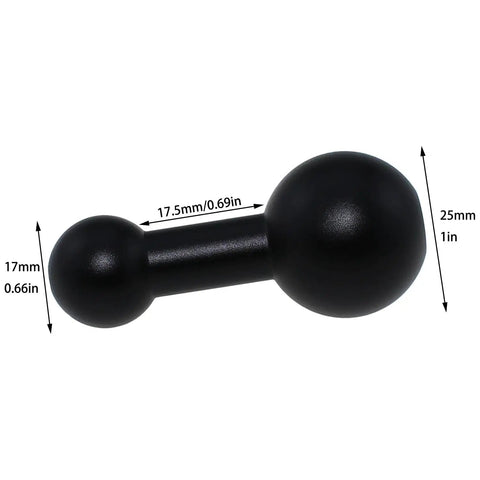 25Mm To 17Mm Ball Adaptor Aluminum Alloy Dual Socket Arm Rotating Ball Mount For RAM Brackets GPS Units Car Dash Mounts Universal Fit Rock Solid Heavy Duty Swivel Mount, black adapter with 17mm and 25mm balls