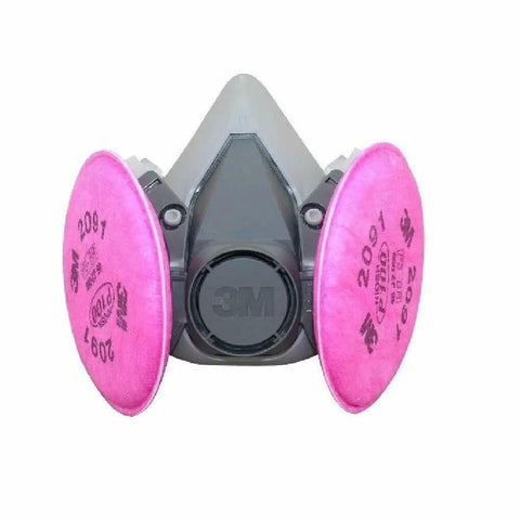 Half Facepiece Respirator 6000 Series Reusable Medium All Day Comfort with Easy Adjustable Head Straps, pink filters