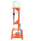 Side view of Heavy Duty 2 In 1 Pneumatic Brake Shoe Repair Tool With Pressure Gauge Shovel Cutting And Riveting Machine For Auto Construction Ships And Aircraft Go To Workhorse, showing pneumatic components.