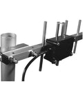 Elele 9-Element Yagi Antenna For Amateur Radios, 1260-1300 MHz Band, showing mast mount hardware and coax cable connection.