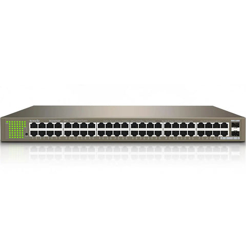 48 Port Gigabit Unmanaged Switch with 2 SFP Slots, Plug and Play Desktop or Rack Mount, Fanless Metal Case for Offices and Labs
