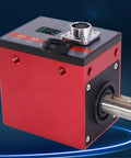 Plug And Play Rotary Torque Sensor And Transducer With 10Nm Range, LCD Display, And RS485 0 to 10V Output For Easy Motor Speed Measurement, Torque Tester For PLC DCS And Automation, Includes 7 Pin Waterproof Connector And 3m Cable, red metal housing