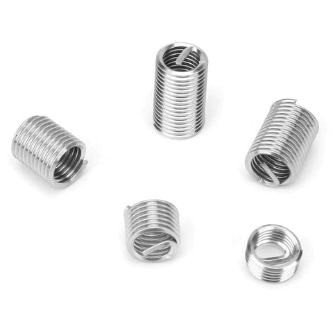 Stainless Steel Spiral Threaded Inserts Kit For M8x1.25 Helical Thread Insertion, 80 Piece Set, visible individual inserts