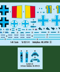 Decals for Ta 152 C-11 German Fighter Model Kit In One Forty-Eighth Scale With 8 Sprues, 100 Plus Parts, Decals And Full Color Painting Guide
