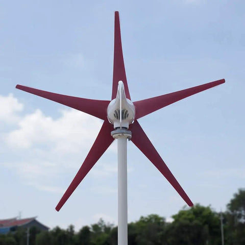 Front view of Compact 400W Wind Turbine Kit With 5 Blades, Three Color Options, 12V And 24V Output, Easy Install Home Windmill Generator