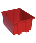 Stack And Nest Tote Set 19 And A Half By 15 And A Half By 10 Inches Red 6 Pack Heavy Duty Plastic Storage Bins Waterproof Chemical Resistant Made In USA