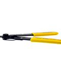 Fiber Optic Wire Stripper Pro Grade For Technicians And Electricians, yellow handles, side view, V-shaped opening visible