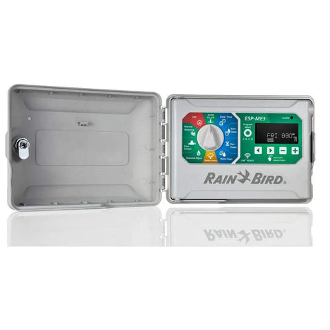 Expandable ESPME3 Lawn Irrigation Controller for Indoor and Outdoor Use With 4 to 22 Stations, open outdoor cabinet view