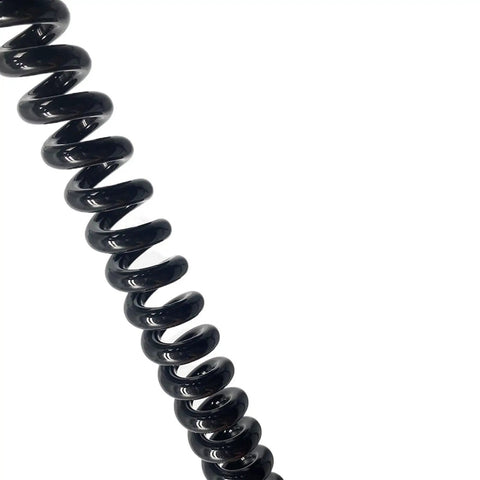 Heavy-Duty Coiled Power Cord 2 Core Spiral Extension Cable 1.5Mm Square Conductors close-up of black spiral design