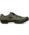 Side view of Terra Atlas All Terrain Gravel And MTB Boa Shoes For Off Road Pedaling Built For Downcountry Laps All Mountain Adventures And Backcountry Slashing Army Green Size 12.5