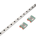 Compact Linear Guide Rail Kit 300mm With Two MGN12B Slide Blocks for precise motion in small shop automation projects, 12mm wide steel rail