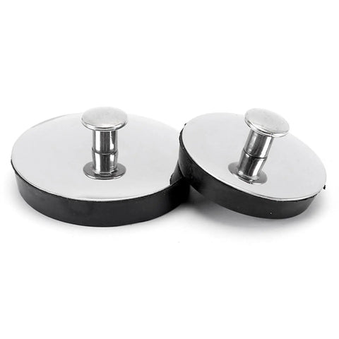 Universals Bath Basins Waste Plug, Washbasin Bath Plug, M, rubber and stainless steel, circular design, pair of 2.