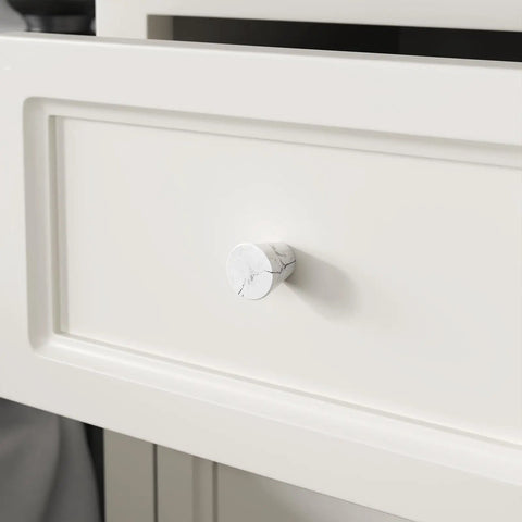 Hella Stylish White Marble Cabinet Knobs 10 Pack Dresser Hardware Modern Drawer Pulls sleek white marble knob on drawer.