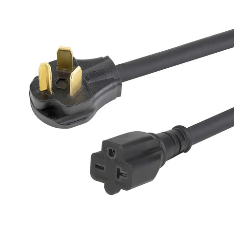 Beefy Heavy Duty Dryer Plug Adapter 30A 125/250V Male To 20A 250V 6-20R T-Blade Female, 1 ft cable, 12 AWG wire