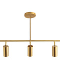 Gold Finish Sleek Linear Pendant Light With Three Adjustable Heads Ceiling Track Spotlight For Dining Room And Kitchen