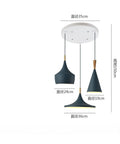 Solid Metal Pendant Light For Living Room And Bedroom Kitchen, 3 different shades, hanging design, height 150cm.