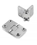 2 Pieces Flush Mount Cabinet Door Hinges 180 Degree Opening Square Design Silver Finish With Screws Easy Install