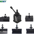 Wedge Type Quick Change Tool Post Set 250-222 for Mini Lathe and 10-15 Swing CNC Lathe Tool Holder, steel construction