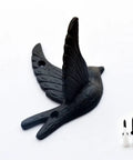 Straight Up Solid Cast Iron Flying Bird Wall Hooks Set Of 5 Rustic Farmhouse Coat Pegs For Entryway Bathroom showing a single hook and screws