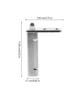 Side view of adjustable concealed cabinet hinges with soft close damping, heavy duty stainless steel, 1 pack, with measurements.