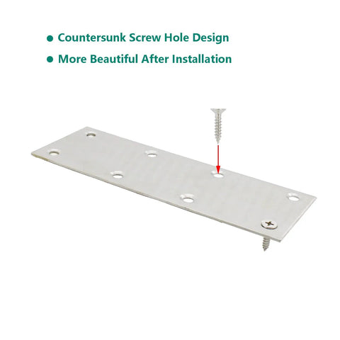 Heavy Duty Mending Plates 4 Pack Rust Proof Stainless Steel Straight Brackets Bulletproof Furniture Repair Tight Support Brackets For Cabinets Shelves Wooden Tables With Mounting Screws No Sweat Install