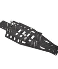 Carbon Fiber 1/10 RC Chassis Lower Frame Upgrade for Bandit, Rustler, VXL 2WD showing adjustable carbon fiber structure.