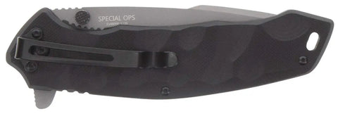 Assisted Opening Tactical Knife With 9.3 Inch Overall Length, 4 Inch Tanto Blade, G10 Handle, Tip Up Pocket Clip, closed view