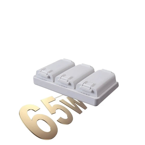 Neo Fast Charging Drone Battery Hub With Multi Port Power Station showing 65W capacity, no tools needed plug and play design.