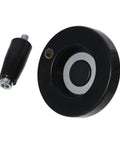 Heavy Duty 63mm Hand Wheel Revolving Crank Handle With 8mm Bore For Milling Machine Manual Feed Control Smooth Spin Adjustment Tool black and silver.