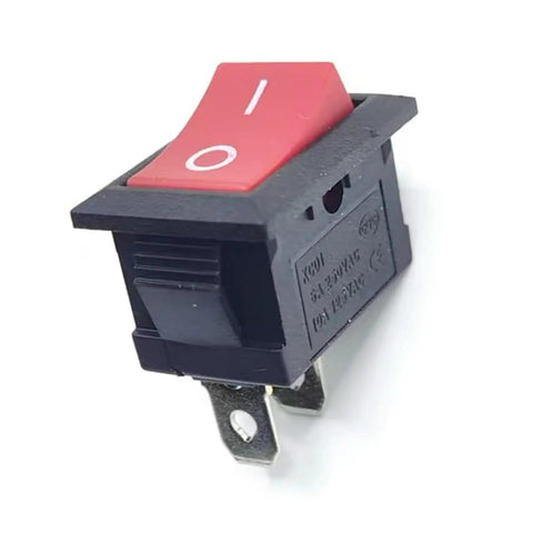 2 Pin 2 Position ON/OFF Switch For Marine Auto Panels, 10A At 125V And 6A At 250V, Great For Boats Cars Trucks And DIY Power Control; Perfect For Lights, Appliances, Generator, Coffee Pot, Vacuum, TV, Speaker, Water Dispenser With Durable Terminals And. red rocker switch with 2 terminals and black housing
