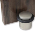 Door Stop Catch Rubber Stopper Zinc Alloy Floor Mounted Holder Protector 41mm Diameter Satin Nickel Finish Stops Door Slams