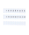 10 Pack DIN Rail Terminal Block Label Strips For PT2.5 ST2.5 UKK3 Standard, alphabetical wire marker tape shown flat