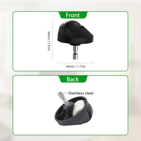 Replacement Front Caster Wheel And Tire Kit For Roomba 500 600 700 800 900 E And I Series Vacuum Robots Includes Two Tires And One Front Caster Wheel For Easy Replacements And Smooth Roomba Navigation, showing front and back view dimensions.