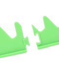 Close-up of green plastic connector pieces for Magnetic Wrench Rail Set And Holder Rack For 20 Tools With Durable Plastic Storage.