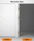2 Pack Hidden Door Hinges For 6 Inch Doors With 3 Way Adjustable Concealed Hinges Zinc Alloy For Slick Invisible Doors And Feature Walls 180 Degree Swing Silver shown in open and closed states.