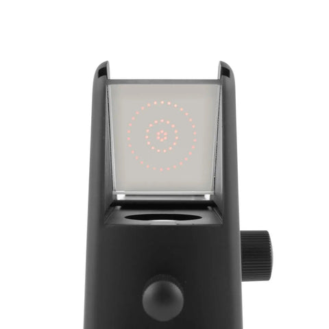 Reflex Sight For Telescopes With Multi Dot Reticle For Vixen Style Dovetail Base, showing close-up of multi-dot reticle and knobs.