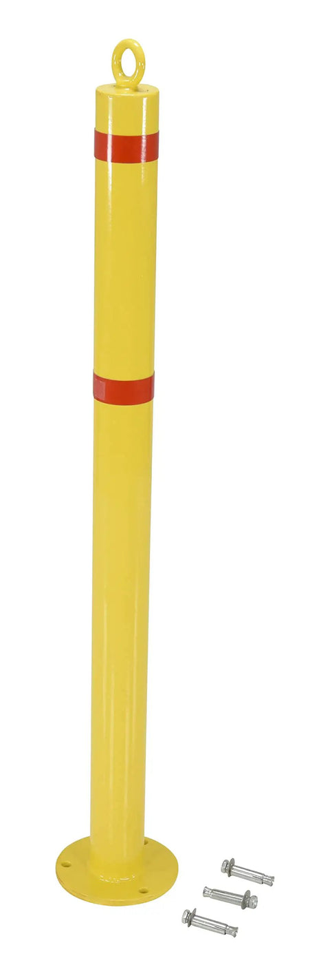 Straight Up Heavy Duty Steel Bollard To Secure Any Parking Spot Or Job Site Features Bright Yellow Wrap Around Reflectors with eyelet