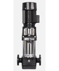 Stainless Steel Vertical Multistage Water Pump With 4kW Motor For Boiler And Industrial Use Delivers 8 M3h At 111 M Head High Pressure Pump For Homes Workshops And Commercial Systems Ideal For Hydronic Heating And Pressurized Water Supply. Front view vertical pump with flanged ports