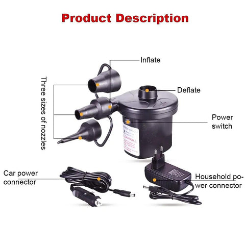 Portable 110V 220V Electric Air Pump Compressor For Inflating Air Mattresses, Swimming Pools, And Pool Toys Fast Blower Home Utility Device