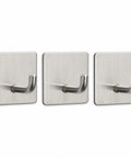 Badass Heavy Duty Adhesive Hooks, 3 Pack Rust Proof Steel Wall Grips With Peel And Stick Setup, Zero Hassle Install For Bathrooms Kitchens Closets And Offices.