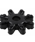 Two Piece 563152K000FFF Flexible Steering Coupling for Hyundai and Kia, black rubber, side view.