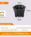 ELUKHT 2 Pack LED Recessed Downlight Retrofit Kit, 3.1Inch black round downlight with 7W LED, waterproof design.