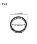 Rock Solid 6703-2RS Deep Groove Ball Bearing 10 Pack 17x23x4mm chrome steel bearing showing dimensions with double rubber seals