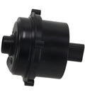 Rock Solid Auxiliary Engine Water Pump For EV Series 2017-2024 Beefed Up Electric Coolant Circulation Pump Drop In Replacement Part 1619322-00 black electric coolant pump side view.
