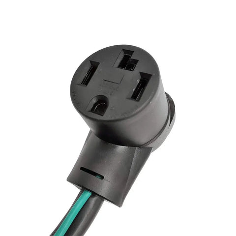Heavy Duty NEMA 10-50P To NEMA 14-30R Adapter Cord For Wide Range Ovens, 30 Amp 125/250 Volt, 1.5 Ft, 10 AWG Copper, Right Angle Molded Plug, Stove And Dryer Power Converter, Handles Up To 7500 Watts