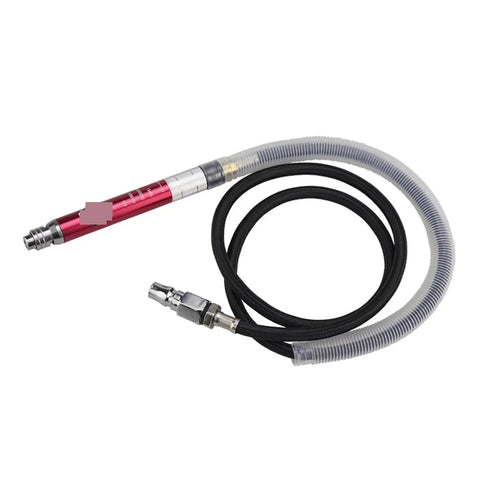 Compact And Dang Handy Mini Pneumatic Sanding Pen With Air Die Grinder Kit showing red air tool and flexible hose for precision polishing.
