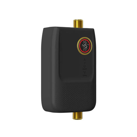 Heavy Duty Electric Tankless Water Heater 3000W Instant Hot Water Flow IPX4 compact design with digital display and brass fittings.