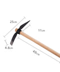 Heavy Duty Garden Pick And Weeding Tool Forged One Piece High Carbon Steel Mattock With Handle shown with dimensions