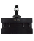 Rock Solid Wedge Type Piston Quick Change Tool Holder For CNC Lathe, black steel, accepts 3/4 inch bits, top view